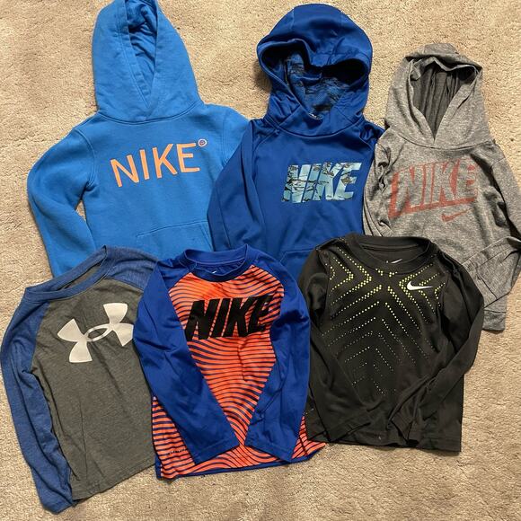 Nike Boys 4T Bundle Sweatshirt Long Sleeve Top Black Blue Gray Orange